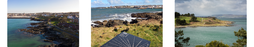 A trio of images of the North Down Coastal Path, Bangor section, Co Down